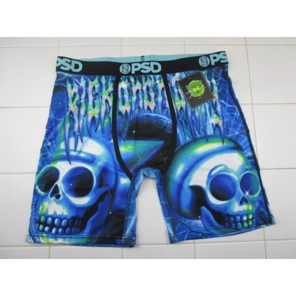 PSD Rick & Morty Skulls Men's Size XL Blue Underwear Boxer Briefs